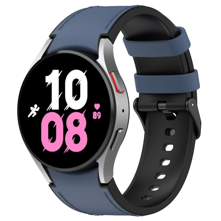 Silicone Leather Black Buckle Watch Band, Size:S, For Samsung Galaxy Watch 6 Classic, For Samsung Galaxy Watch 6