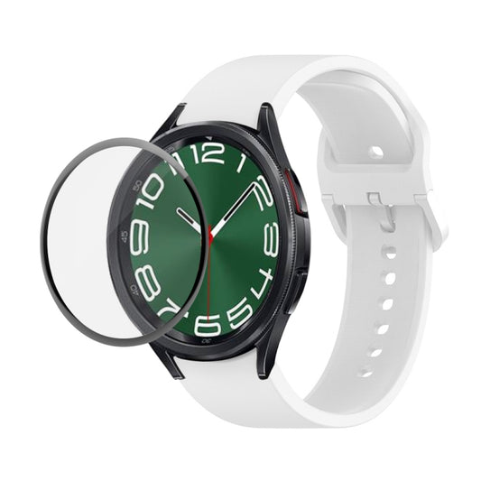 JUNSUNMAY Silicone Adjustable Strap + Full Coverage PMMA Screen Protector Kit, For Samsung Galaxy Watch6 Classic 43mm, For Samsung Galaxy Watch5 44mm, For Samsung Galaxy Watch5 Pro 45mm