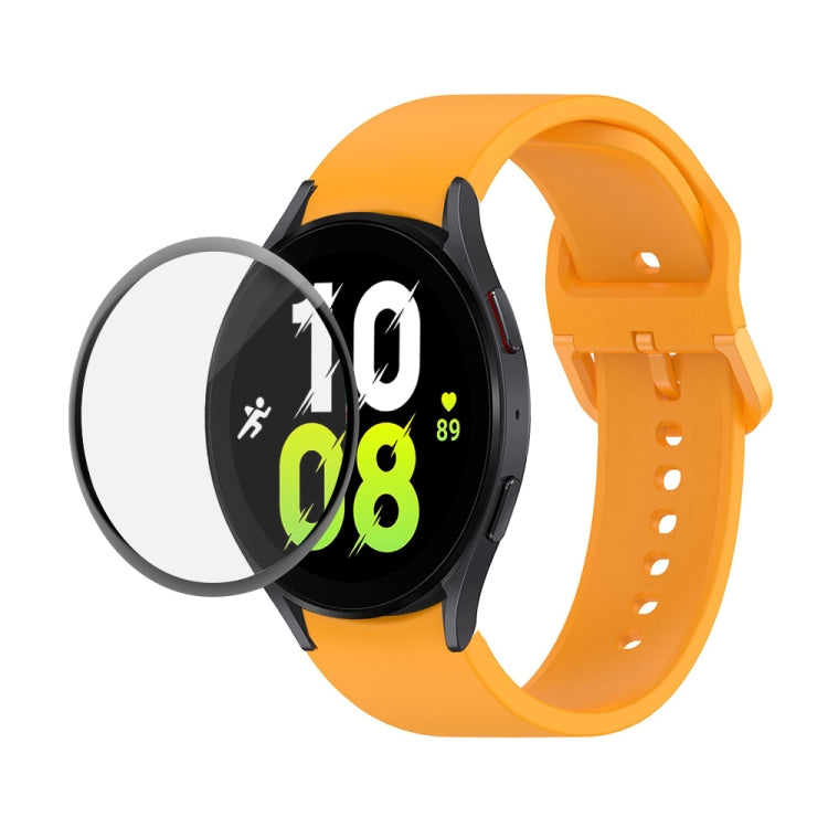 JUNSUNMAY Silicone Adjustable Strap + Full Coverage PMMA Screen Protector Kit, For Samsung Galaxy Watch5 40mm, For Samsung Galaxy Watch4 44mm, For Samsung Galaxy Watch4 40mm