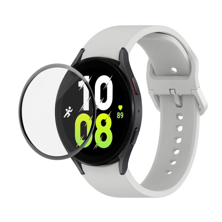 JUNSUNMAY Silicone Adjustable Strap + Full Coverage PMMA Screen Protector Kit, For Samsung Galaxy Watch5 40mm, For Samsung Galaxy Watch4 44mm, For Samsung Galaxy Watch4 40mm