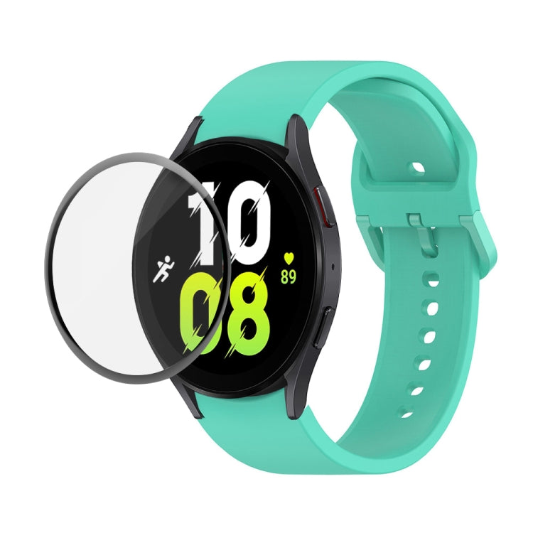 JUNSUNMAY Silicone Adjustable Strap + Full Coverage PMMA Screen Protector Kit, For Samsung Galaxy Watch6 Classic 43mm, For Samsung Galaxy Watch5 44mm, For Samsung Galaxy Watch5 Pro 45mm