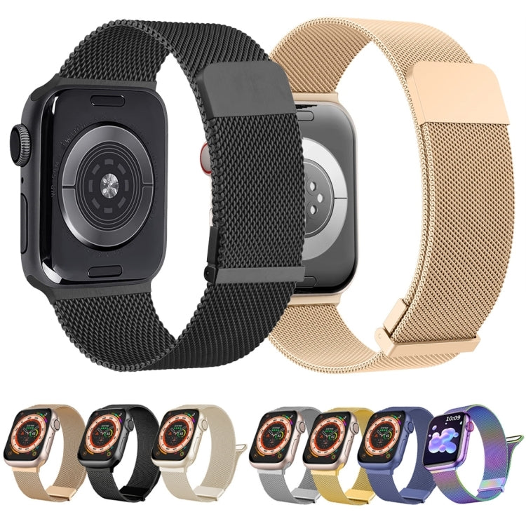 Milan Double Magnetic Steel Mesh Watch Band, For  Apple Watch 7 45mm, For Apple Watch SE 40mm, For Apple Watch SE 44mm, For Apple Watch 6 40mm, For Apple Watch 6 44mm, For Apple Watch 5 44mm