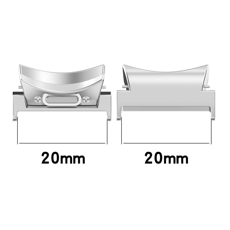 20mm 1 Pair Button Style Curved Metal Watch Band Connector, For Samsung Galaxy Watch6 / 6 Classic, For Samsung Galaxy Watch5 / 5 Pro, For Samsung Galaxy Watch4 / 4 Classic 46mm