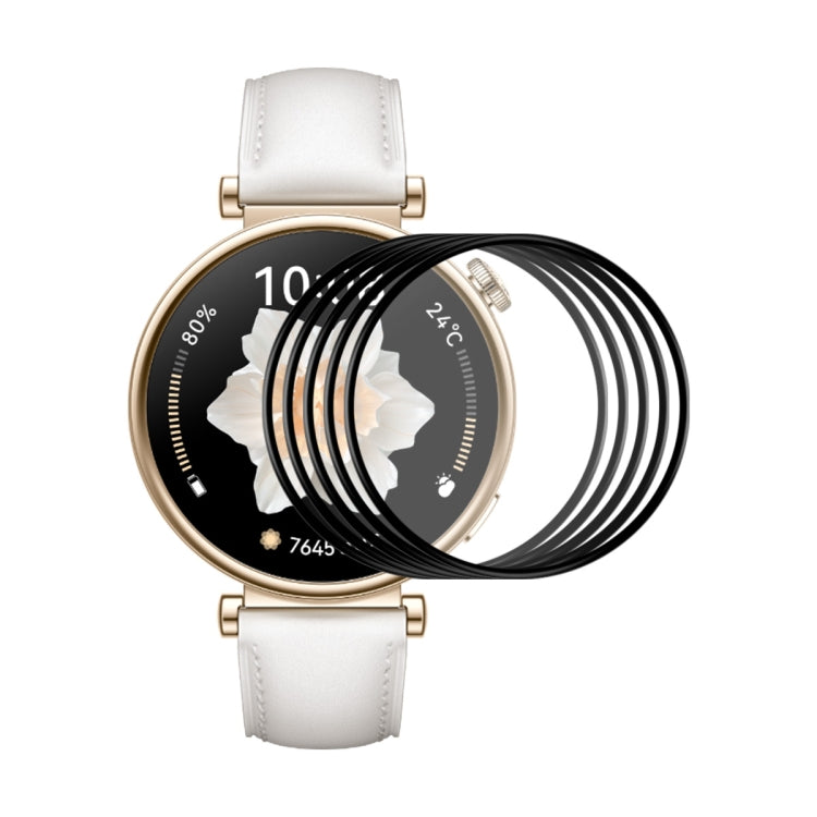 5pcs ENKAY 3D Full Coverage Soft PC Edge PMMA HD Screen Film, For Huawei Watch GT 6 46mm, For Huawei Watch GT 6 41mm, For Huawei Watch 5 42mm, For Huawei Watch 5 46mm, For Huawei Watch Fit 4 Pro, For Huawei Watch Fit 4, For Huawei Watch GT 5 Pro 46mm  ...