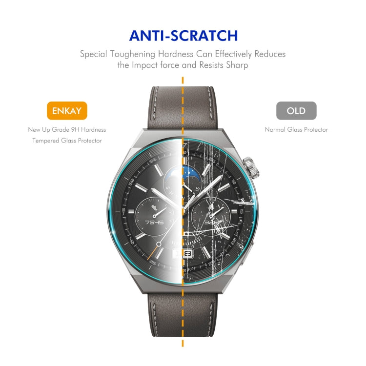 2pcs ENKAY Hat-Prince 0.2mm 9H Tempered Glass Screen Protector Watch Film, For Huawei Watch GT 5 46mm, For Huawei Watch GT 5 41mm, For Huawei Watch GT 4 46mm, For Huawei Watch GT 4 41mm