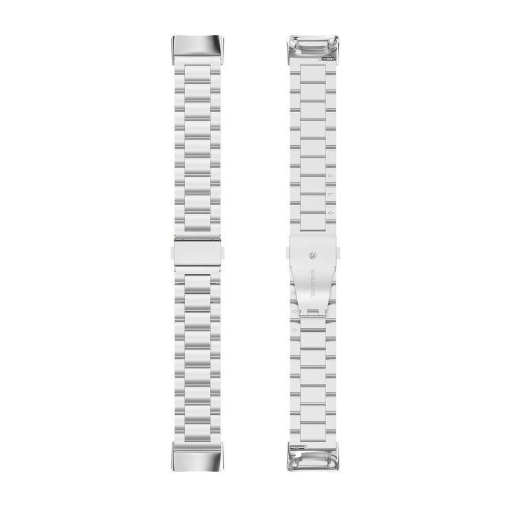 Three Beads Stainless Steel Metal Watch Band, For Fitbit Charge 6