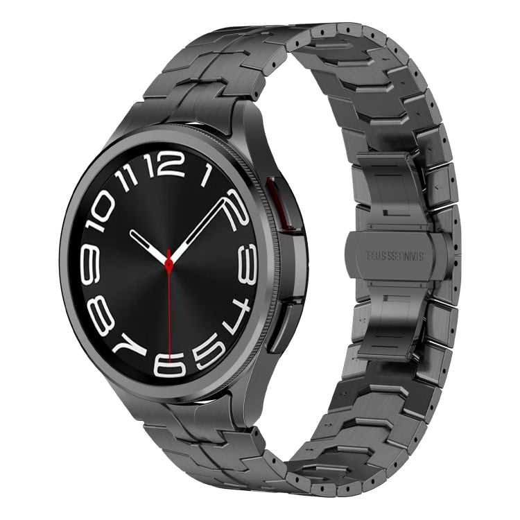 Lron Man Curved Connection Stainless Steel Watch Band, For Samsung Galaxy Watch6 Classic 43 / 47mm, For Samsung Galaxy Watch 6 40 / 44mm, For Samsung Galaxy Watch 5 40 / 44mm, For Samsung Galaxy Watch 5 Pro, For Samsung Galaxy Watch 4 40 / 44mm        ...