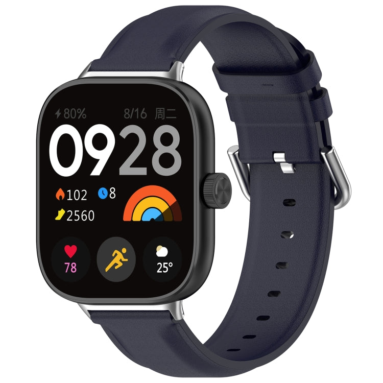 Round Tail Top Layer Leather Watch Band, For Redmi Watch 6 / Watch 5 / Watch 4, For Xiaomi Band 10 Pro / Band 9 Pro / Band 8 Pro