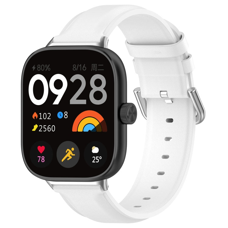 Round Tail Top Layer Leather Watch Band, For Redmi Watch 6 / Watch 5 / Watch 4, For Xiaomi Band 10 Pro / Band 9 Pro / Band 8 Pro
