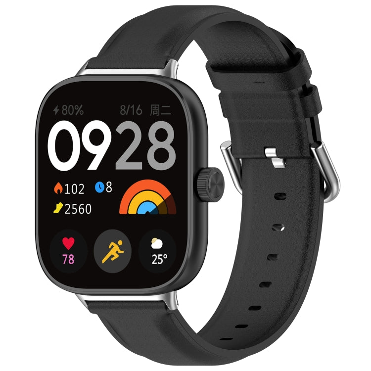 Round Tail Top Layer Leather Watch Band, For Redmi Watch 6 / Watch 5 / Watch 4, For Xiaomi Band 10 Pro / Band 9 Pro / Band 8 Pro