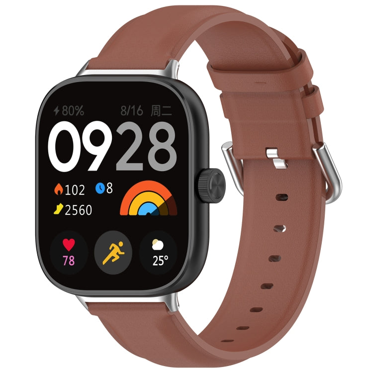 Round Tail Top Layer Leather Watch Band, For Redmi Watch 6 / Watch 5 / Watch 4, For Xiaomi Band 10 Pro / Band 9 Pro / Band 8 Pro