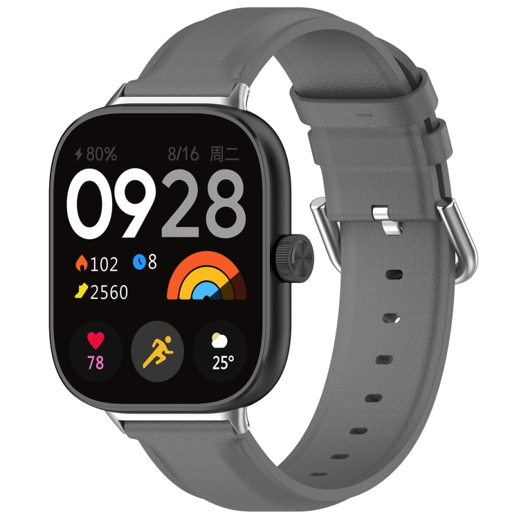 Round Tail Top Layer Leather Watch Band, For Redmi Watch 6 / Watch 5 / Watch 4, For Xiaomi Band 10 Pro / Band 9 Pro / Band 8 Pro