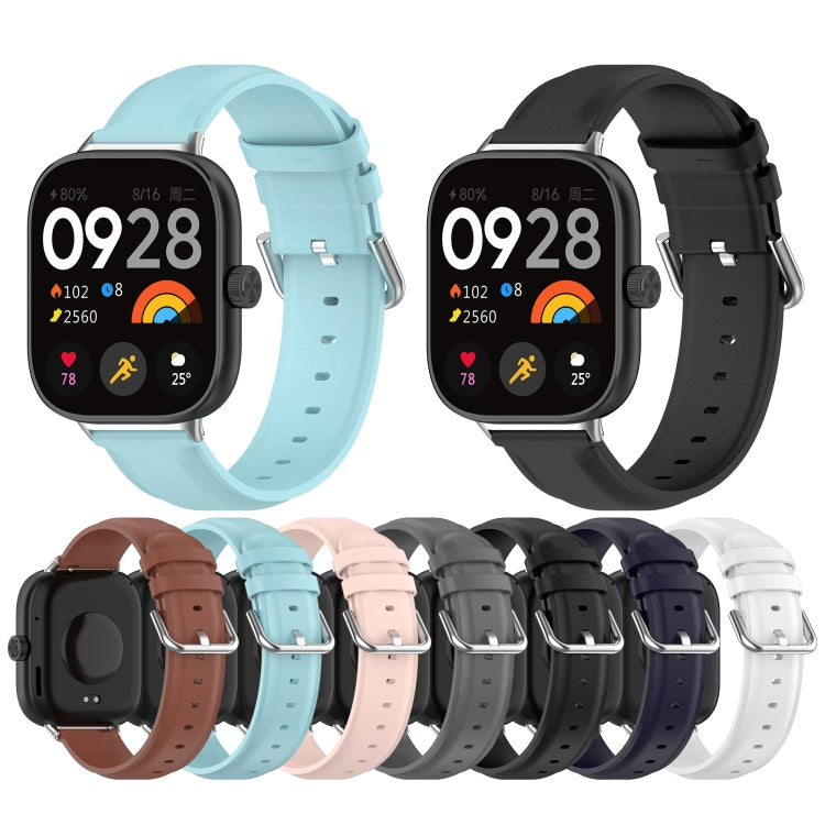 Round Tail Top Layer Leather Watch Band, For Redmi Watch 6 / Watch 5 / Watch 4, For Xiaomi Band 10 Pro / Band 9 Pro / Band 8 Pro