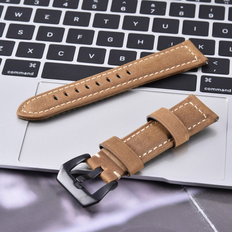 Frosted leather large black buckle For  Huawei Watch GT / Watch 2 Pro Watch strap, Light brown, Dark brown, black