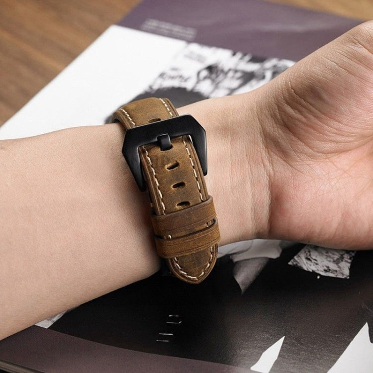 Frosted leather large black buckle For  Huawei Watch GT / Watch 2 Pro Watch strap, Light brown, Dark brown, black