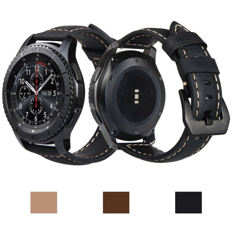 Frosted leather large black buckle For  Huawei Watch GT / Watch 2 Pro Watch strap, Light brown, Dark brown, black
