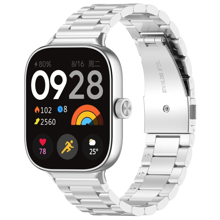Three Bead Stainless Steel Metal Watch Band, For Redmi Watch 6 / Watch 5 / Watch 4, For Xiaomi Band 10 Pro / Band 9 Pro / Band 8 Pro