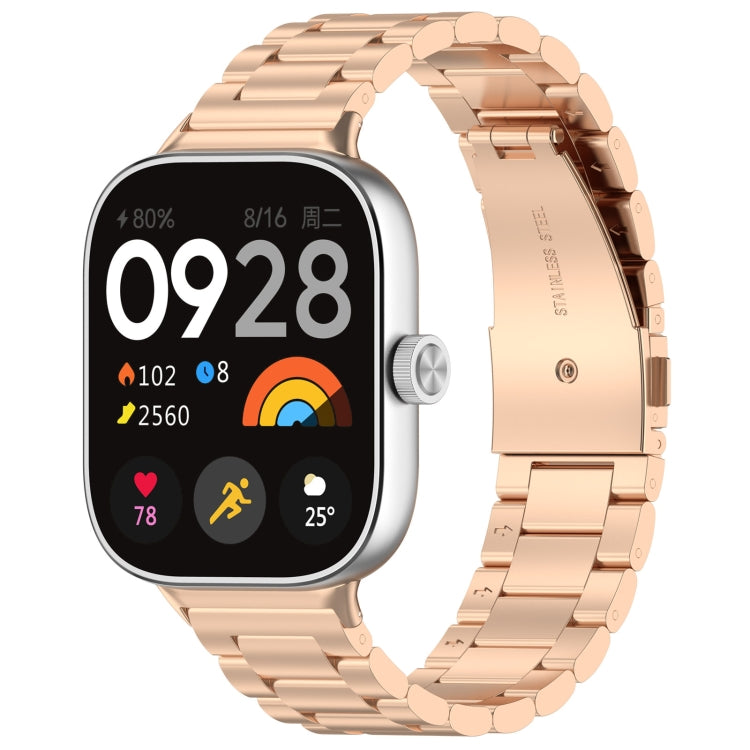 Three Bead Stainless Steel Metal Watch Band, For Redmi Watch 6 / Watch 5 / Watch 4, For Xiaomi Band 10 Pro / Band 9 Pro / Band 8 Pro