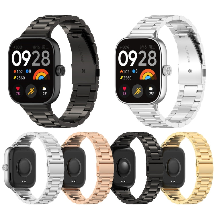 Three Bead Stainless Steel Metal Watch Band, For Redmi Watch 6 / Watch 5 / Watch 4, For Xiaomi Band 10 Pro / Band 9 Pro / Band 8 Pro