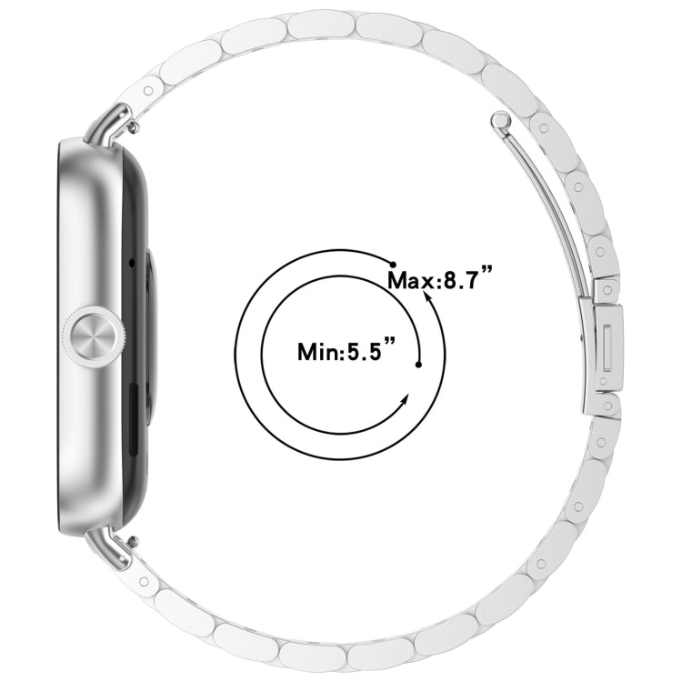 Three Bead Stainless Steel Metal Watch Band, For Redmi Watch 6 / Watch 5 / Watch 4, For Xiaomi Band 10 Pro / Band 9 Pro / Band 8 Pro
