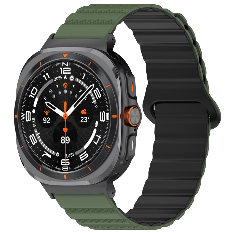For Samsung Galaxy Watch Ultra 47mm Spot Pattern Two Color Magnetic Silicone Watch Band