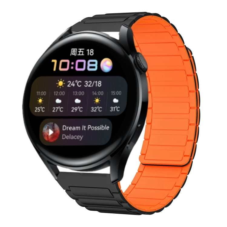 22mm I-shaped Magnetic Silicone Watch Band, For Huawei Watch GT 3 46mm, For Huawei Watch GT Runner, For Huawei Watch 3 Pro, For Huawei Watch 3, For Huawei Watch GT2 Pro, For Huawei Watch GT 2e, For Huawei Watch GT2 46mm, For Huawei Watch GT