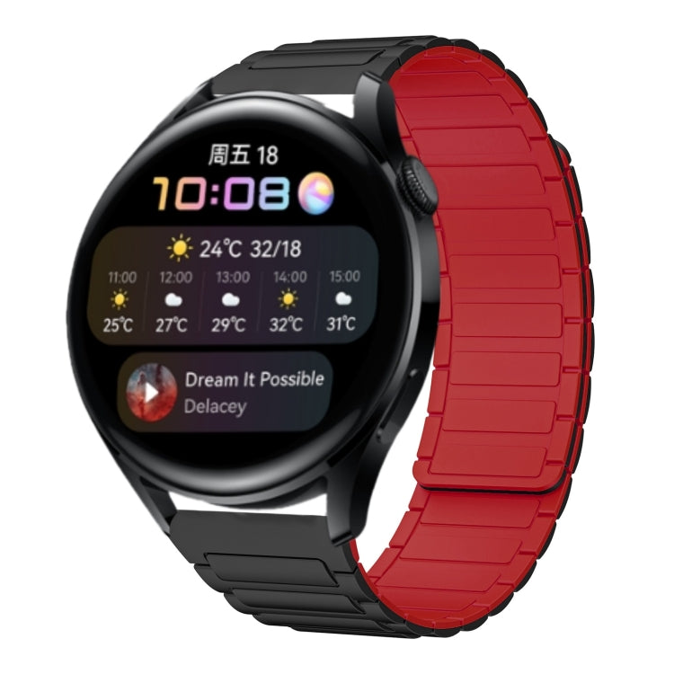 22mm I-shaped Magnetic Silicone Watch Band, For Huawei Watch GT 3 46mm, For Huawei Watch GT Runner, For Huawei Watch 3 Pro, For Huawei Watch 3, For Huawei Watch GT2 Pro, For Huawei Watch GT 2e, For Huawei Watch GT2 46mm, For Huawei Watch GT