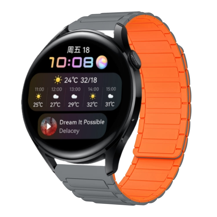 22mm I-shaped Magnetic Silicone Watch Band, For Huawei Watch GT 3 46mm, For Huawei Watch GT Runner, For Huawei Watch 3 Pro, For Huawei Watch 3, For Huawei Watch GT2 Pro, For Huawei Watch GT 2e, For Huawei Watch GT2 46mm, For Huawei Watch GT