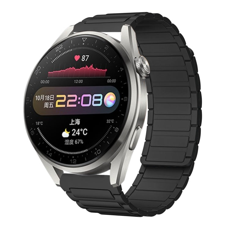 22mm I-shaped Magnetic Silicone Watch Band, For Huawei Watch GT 3 46mm, For Huawei Watch GT Runner, For Huawei Watch 3 Pro, For Huawei Watch 3, For Huawei Watch GT2 Pro, For Huawei Watch GT 2e, For Huawei Watch GT2 46mm, For Huawei Watch GT