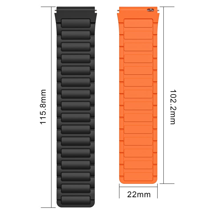 22mm I-shaped Magnetic Silicone Watch Band, For Huawei Watch GT 3 46mm, For Huawei Watch GT Runner, For Huawei Watch 3 Pro, For Huawei Watch 3, For Huawei Watch GT2 Pro, For Huawei Watch GT 2e, For Huawei Watch GT2 46mm, For Huawei Watch GT