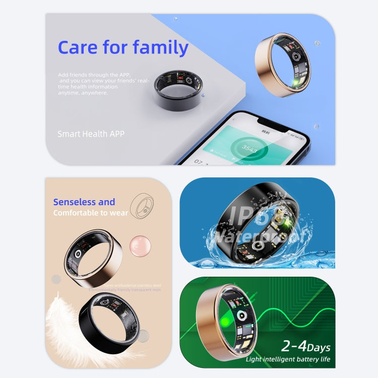 R11M SIZE 8 Smart Ring, Support Heart Rate / Blood Oxygen / Sleep / Multiple Sports Modes