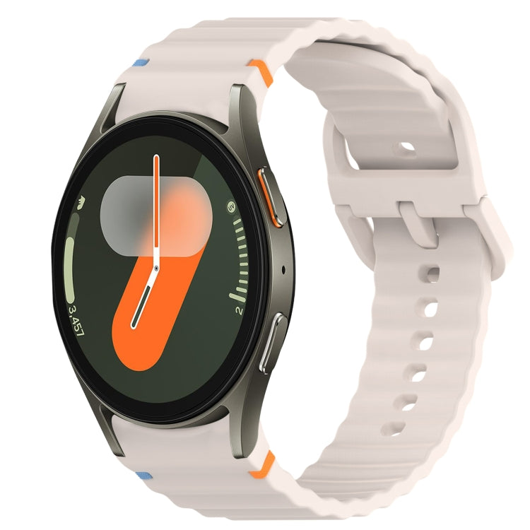 Wavy Grain Stitched Quick Release Silicone Watch Band, For Samsung Galaxy Watch FE 40mm, For Samsung Galaxy Watch 7 44mm, For Samsung Galaxy Watch 7 40mm, For Samsung Galaxy Watch 6 Classic 47mm