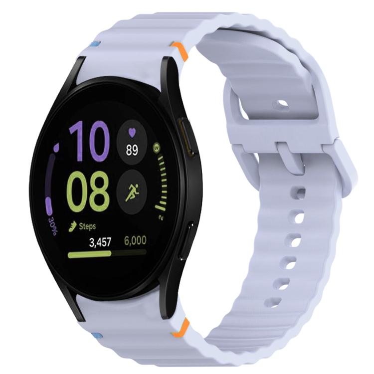 Wavy Grain Stitched Quick Release Silicone Watch Band, For Samsung Galaxy Watch FE 40mm, For Samsung Galaxy Watch 7 44mm, For Samsung Galaxy Watch 7 40mm, For Samsung Galaxy Watch 6 Classic 47mm