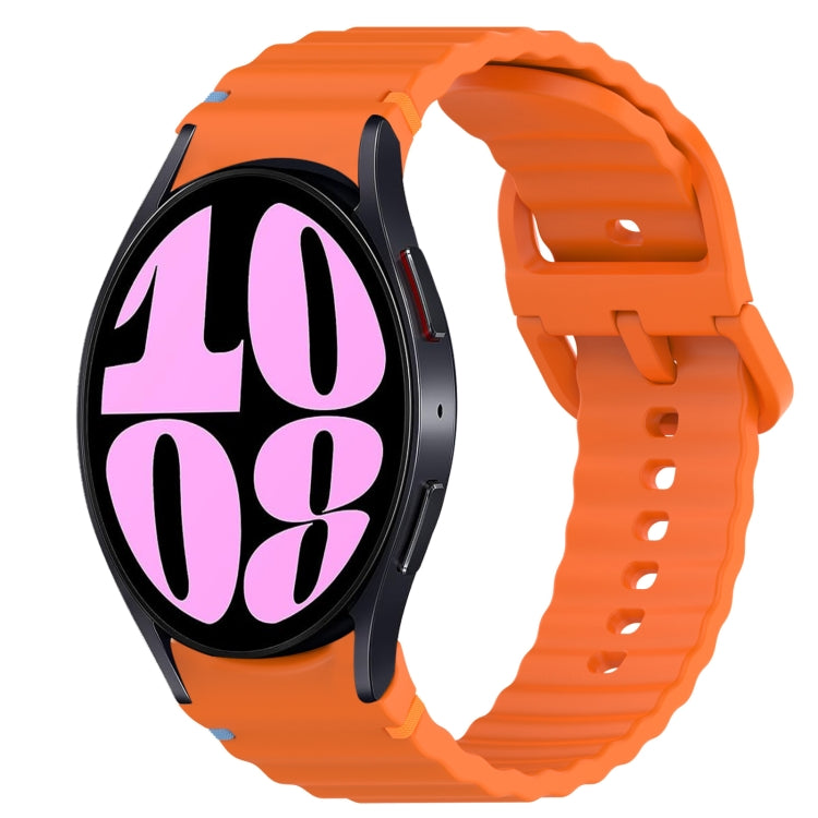 Wavy Grain Stitched Quick Release Silicone Watch Band, For Samsung Galaxy Watch 6 44mm, For Samsung Galaxy Watch 6 40mm, For Samsung Galaxy Watch 6 Classic 43mm, For Samsung Galaxy Watch 5 Pro Golf Edition