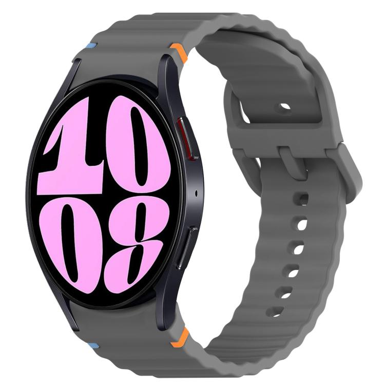 Wavy Grain Stitched Quick Release Silicone Watch Band, For Samsung Galaxy Watch 6 44mm, For Samsung Galaxy Watch 6 40mm, For Samsung Galaxy Watch 6 Classic 43mm, For Samsung Galaxy Watch 5 Pro Golf Edition