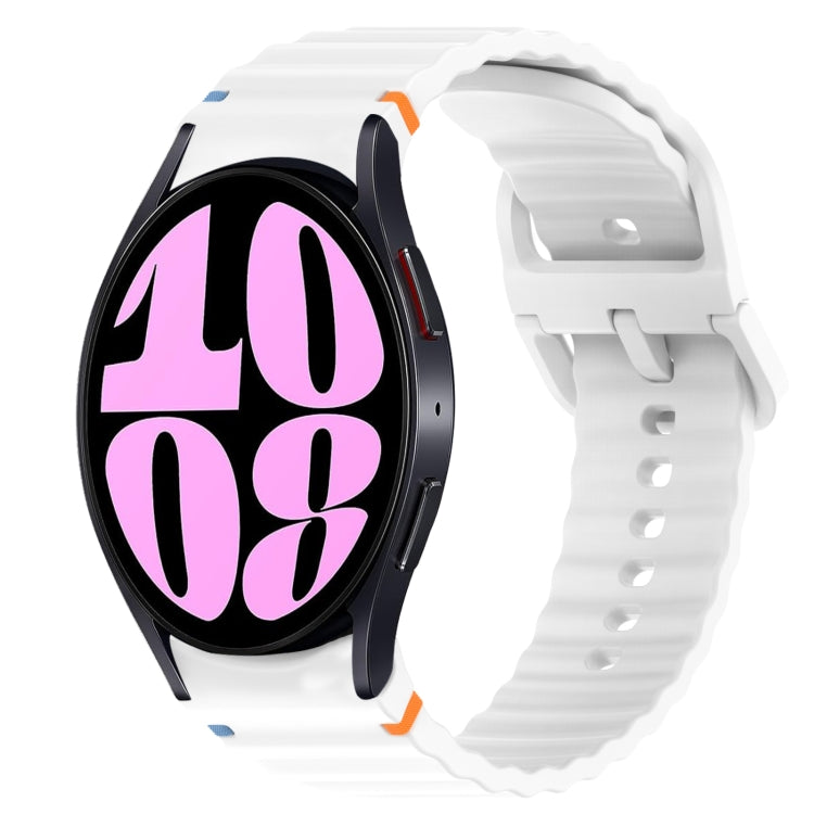 Wavy Grain Stitched Quick Release Silicone Watch Band, For Samsung Galaxy Watch 6 44mm, For Samsung Galaxy Watch 6 40mm, For Samsung Galaxy Watch 6 Classic 43mm, For Samsung Galaxy Watch 5 Pro Golf Edition