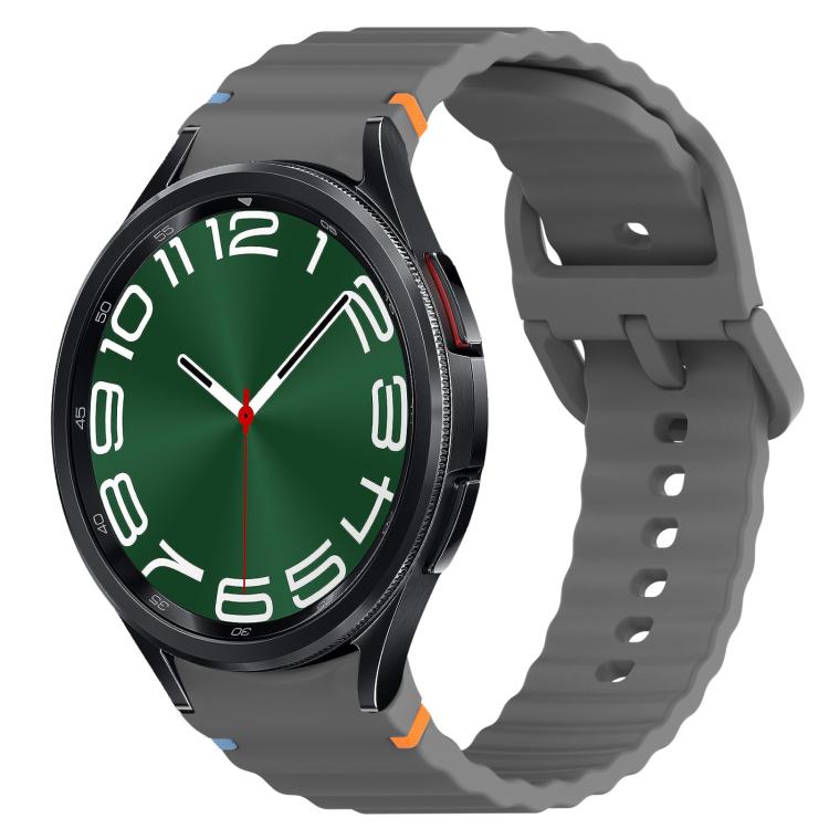 Wavy Grain Stitched Quick Release Silicone Watch Band, For Samsung Galaxy Watch FE 40mm, For Samsung Galaxy Watch 7 44mm, For Samsung Galaxy Watch 7 40mm, For Samsung Galaxy Watch 6 Classic 47mm
