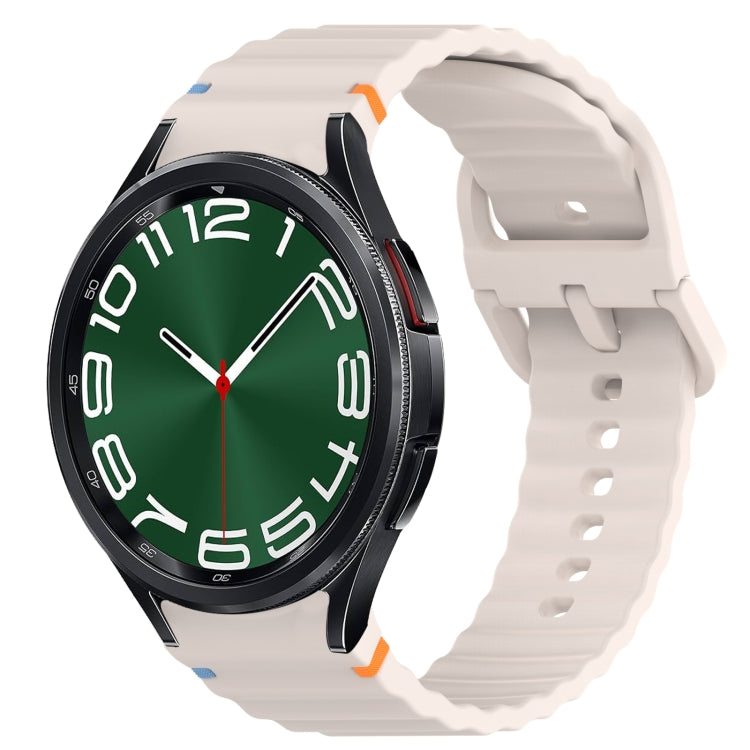 Wavy Grain Stitched Quick Release Silicone Watch Band, For Samsung Galaxy Watch FE 40mm, For Samsung Galaxy Watch 7 44mm, For Samsung Galaxy Watch 7 40mm, For Samsung Galaxy Watch 6 Classic 47mm