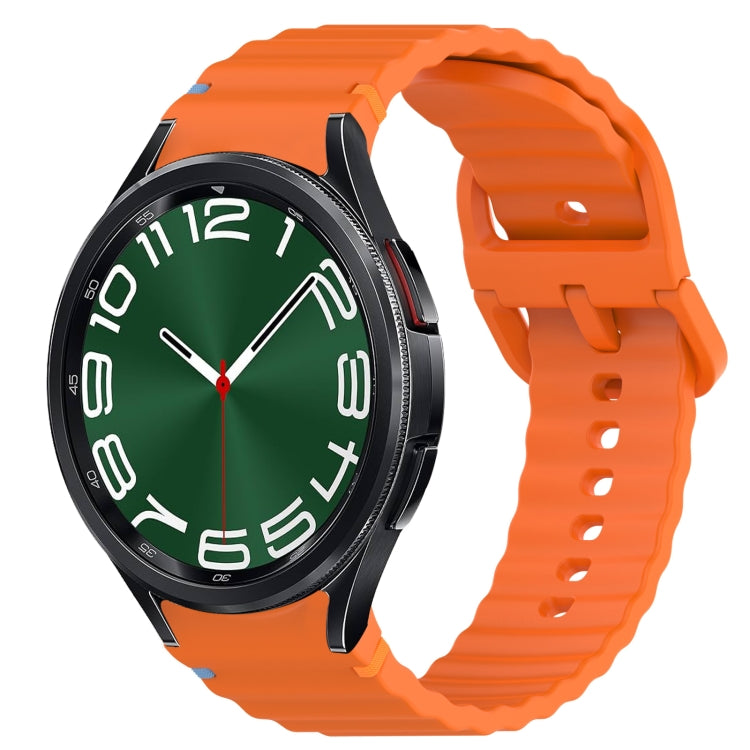 Wavy Grain Stitched Quick Release Silicone Watch Band, For Samsung Galaxy Watch 6 44mm, For Samsung Galaxy Watch 6 40mm, For Samsung Galaxy Watch 6 Classic 43mm, For Samsung Galaxy Watch 5 Pro Golf Edition