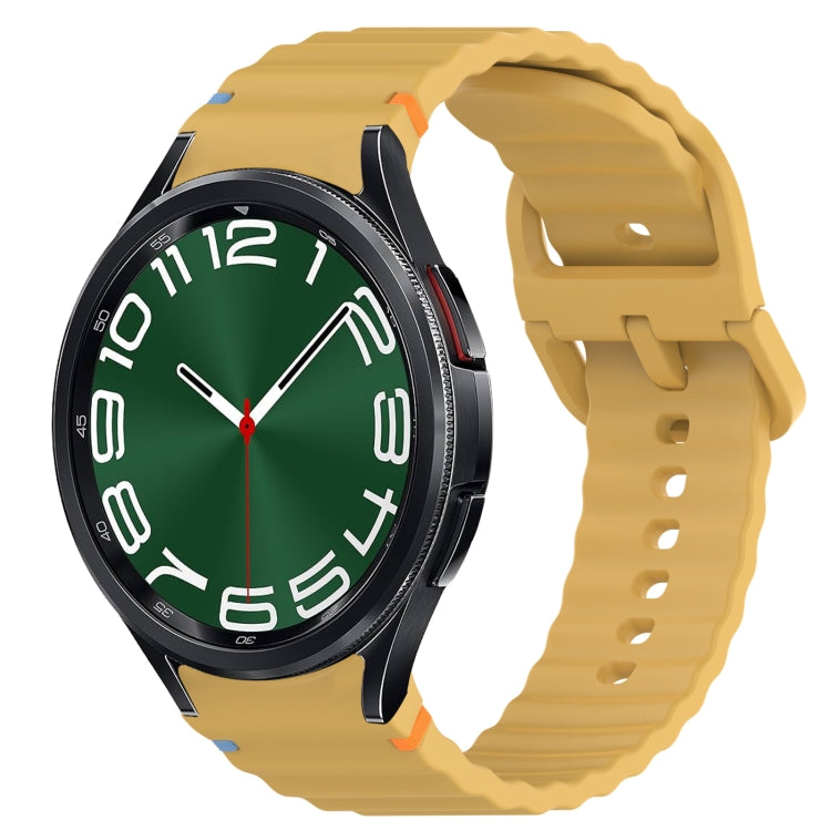 Wavy Grain Stitched Quick Release Silicone Watch Band, For Samsung Galaxy Watch 6 44mm, For Samsung Galaxy Watch 6 40mm, For Samsung Galaxy Watch 6 Classic 43mm, For Samsung Galaxy Watch 5 Pro Golf Edition
