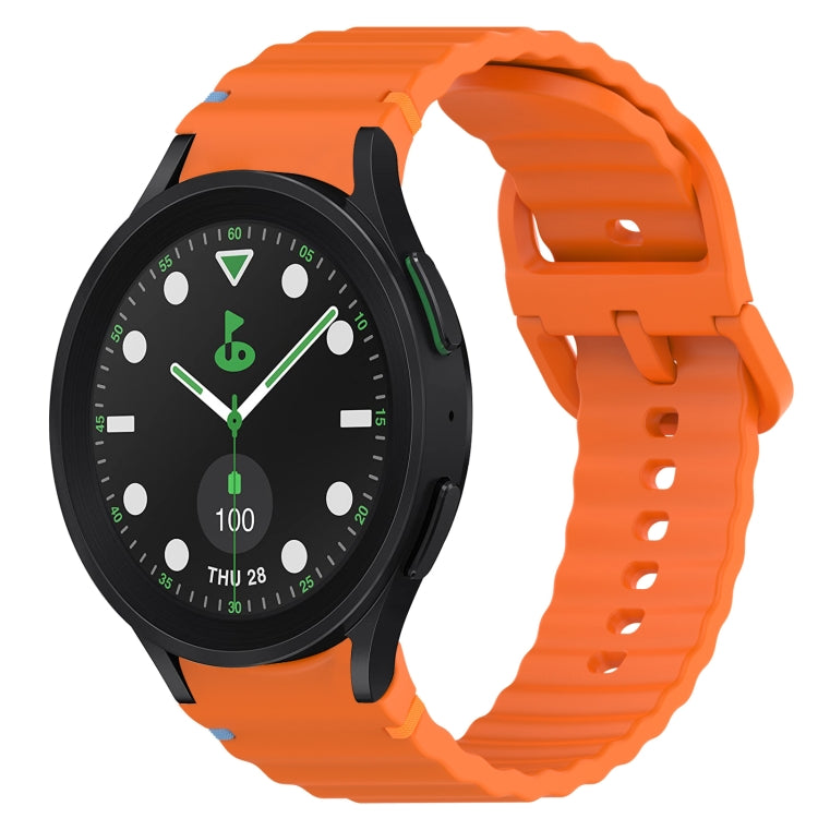 Wavy Grain Stitched Quick Release Silicone Watch Band, For Samsung Galaxy Watch 6 44mm, For Samsung Galaxy Watch 6 40mm, For Samsung Galaxy Watch 6 Classic 43mm, For Samsung Galaxy Watch 5 Pro Golf Edition