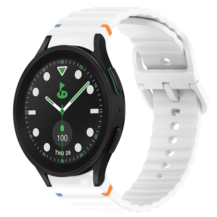 Wavy Grain Stitched Quick Release Silicone Watch Band, For Samsung Galaxy Watch 6 44mm, For Samsung Galaxy Watch 6 40mm, For Samsung Galaxy Watch 6 Classic 43mm, For Samsung Galaxy Watch 5 Pro Golf Edition