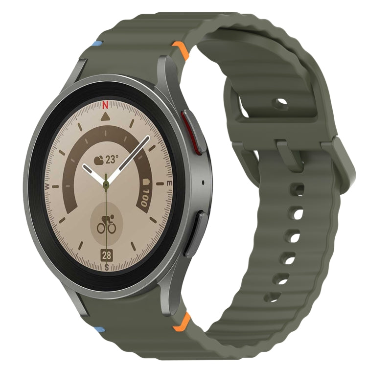 Wavy Grain Stitched Quick Release Silicone Watch Band, For Samsung Galaxy Watch 5 Golf Edition, For Samsung Galaxy Watch 5  44mm, For Samsung Galaxy Watch 5 Pro  45mm, For Samsung Galaxy Watch 5  40mm