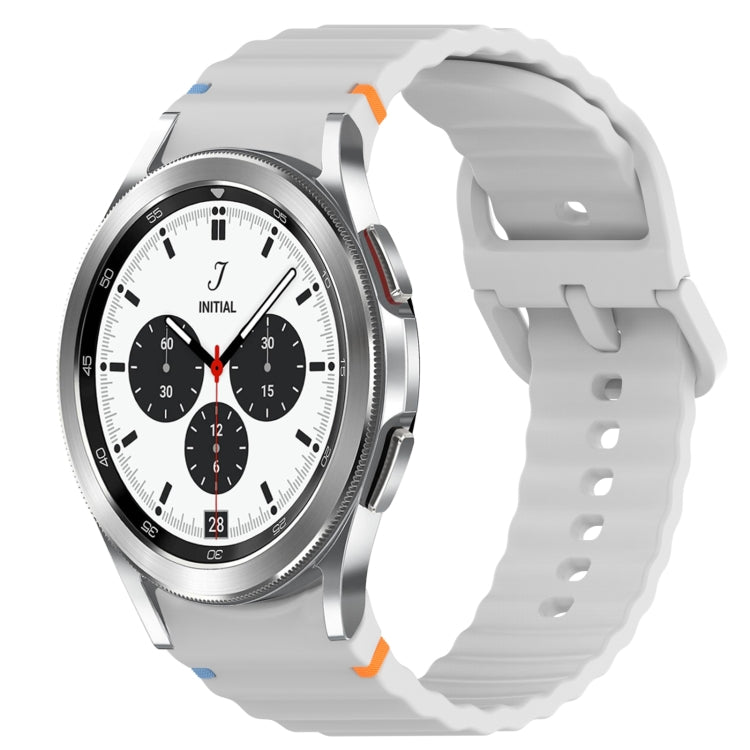 Wavy Grain Stitched Quick Release Silicone Watch Band, For Samsung Galaxy Watch 4 44mm, For Samsung Galaxy Watch 4 40mm, For Samsung  Galaxy Watch 4 Classic 46mm, For Samsung  Galaxy Watch 4 Classic 42mm