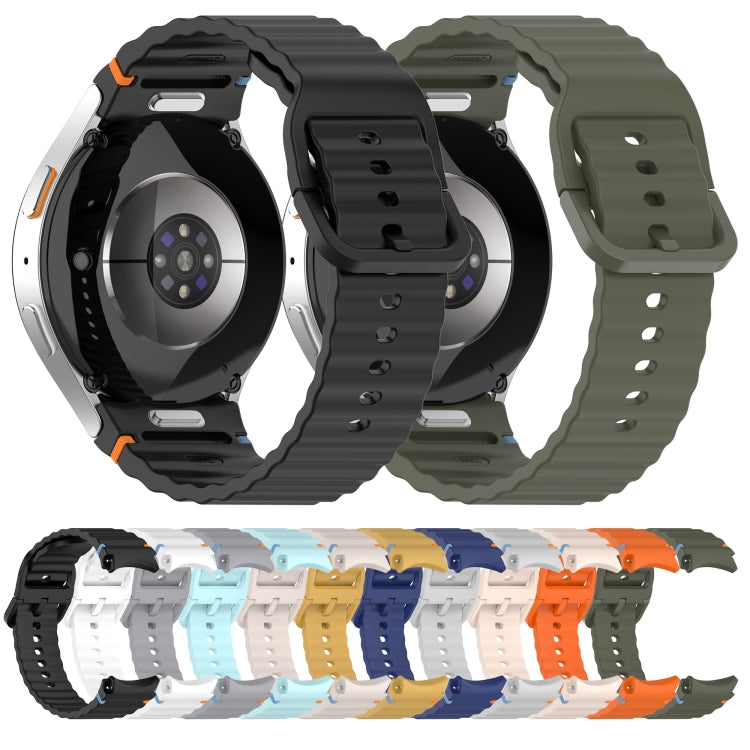 Wavy Grain Stitched Quick Release Silicone Watch Band, For Samsung Galaxy Watch 6 44mm, For Samsung Galaxy Watch 6 40mm, For Samsung Galaxy Watch 6 Classic 43mm, For Samsung Galaxy Watch 5 Pro Golf Edition