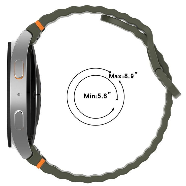 Wavy Grain Stitched Quick Release Silicone Watch Band, For Samsung Galaxy Watch 6 44mm, For Samsung Galaxy Watch 6 40mm, For Samsung Galaxy Watch 6 Classic 43mm, For Samsung Galaxy Watch 5 Pro Golf Edition