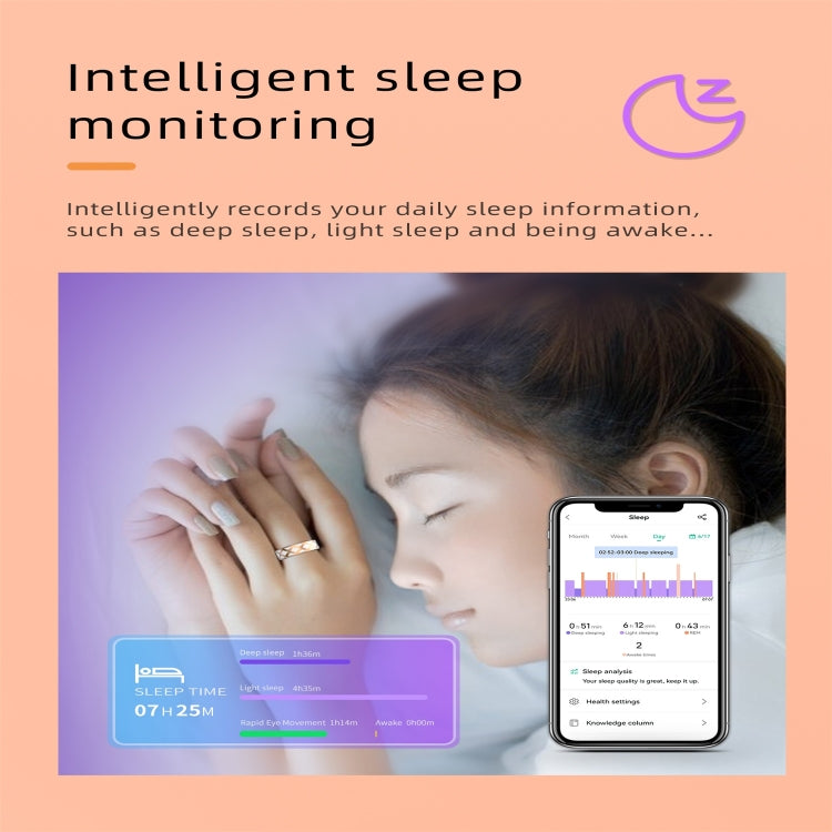 R10M SIZE 7 Smart Ring, Support Heart Rate / Blood Oxygen / Sleep Monitoring / Multiple Sports Modes