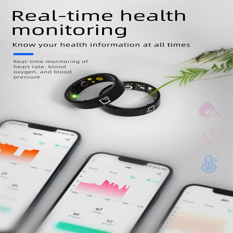 R20 SIZE 10 Smart Ring, Support Heart Rate / Blood Oxygen / Sleep Monitoring / Multiple Sports Modes