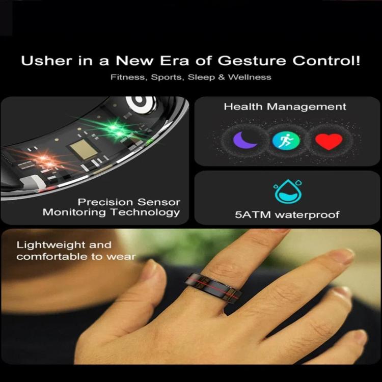 R04 SIZE 8 Smart Ring, Support Heart Rate / Blood Oxygen Monitoring / Sleep / Take Photos