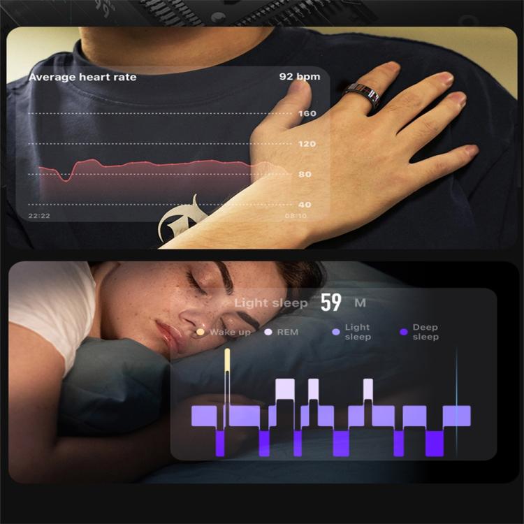 R04 SIZE 8 Smart Ring, Support Heart Rate / Blood Oxygen Monitoring / Sleep / Take Photos